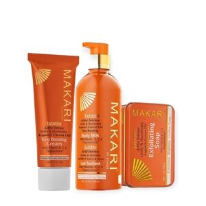 Makari Extreme Tone Boosting Body Milk, Creme Tube & Soap Set
